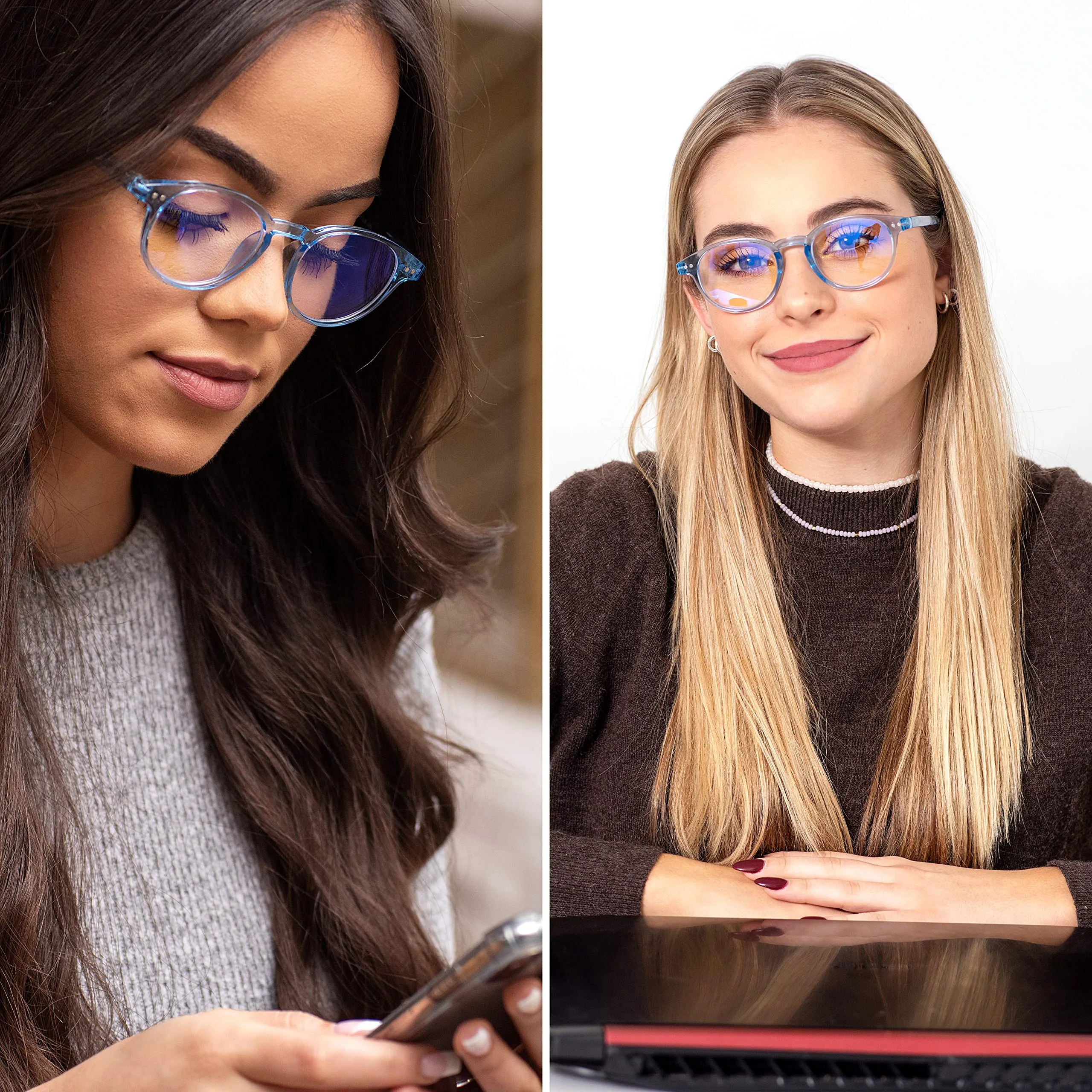 Round-Blue-Light-Blocking-Reading-Glasses-Light-Blue-1-00-Magnification-Computer-Glasses