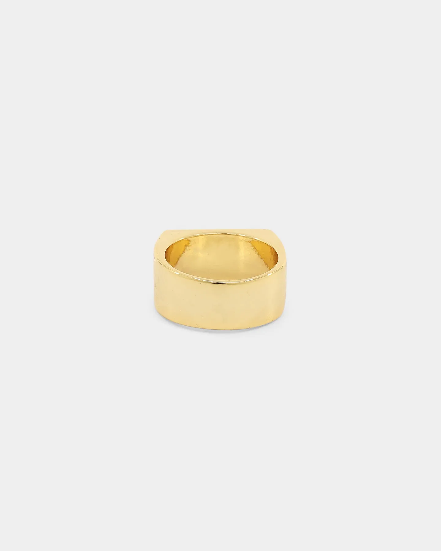 Saint Morta Block Signet Ring Gold/Black