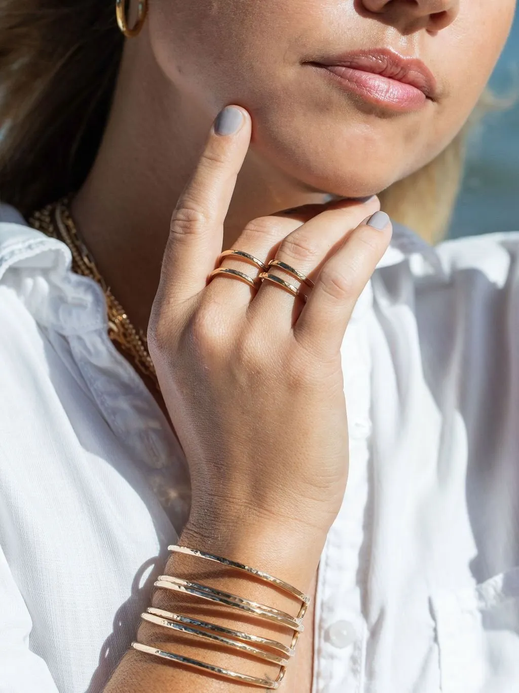 Sale - Gold Double Cuff Ring - Kau'i