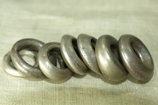 Seven Antique Ethiopian solid Silver Hair ring