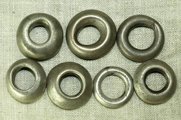 Seven Antique Ethiopian solid Silver Hair ring