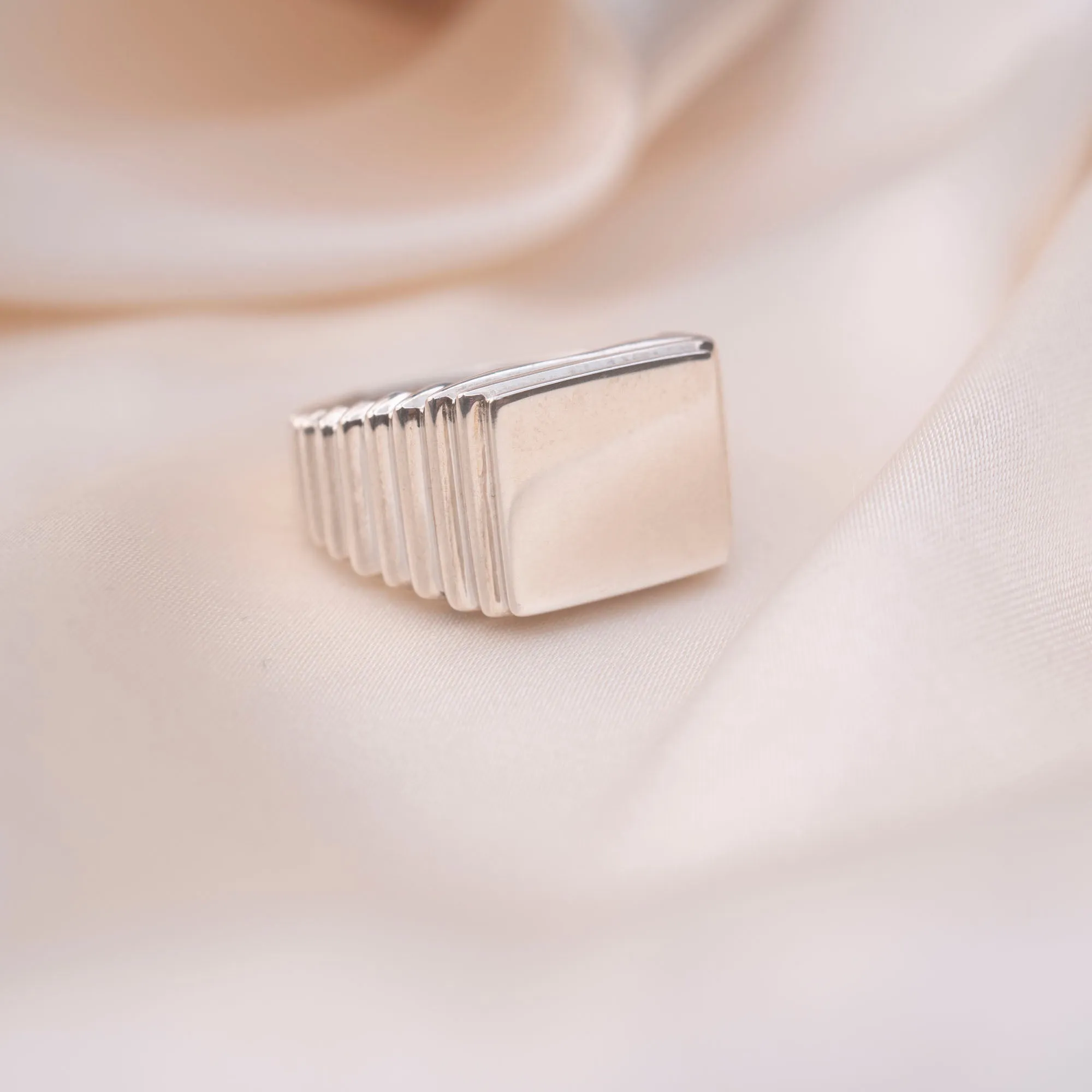 Silver Pyramid Signet Ring