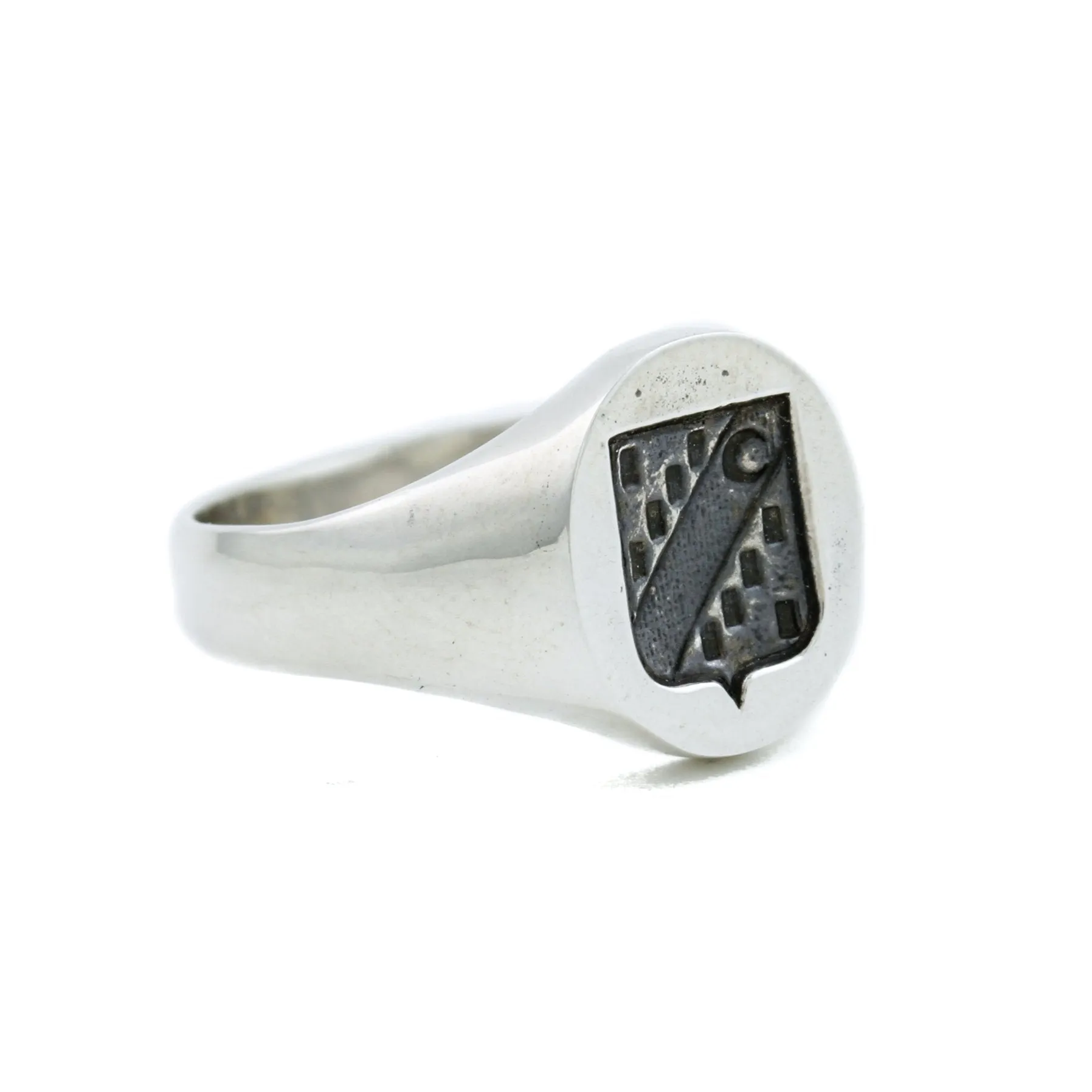 Silver "Moon" Wax Seal Crest Signet Ring