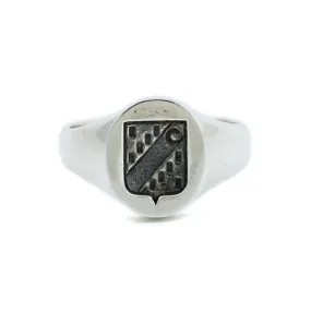 Silver "Moon" Wax Seal Crest Signet Ring