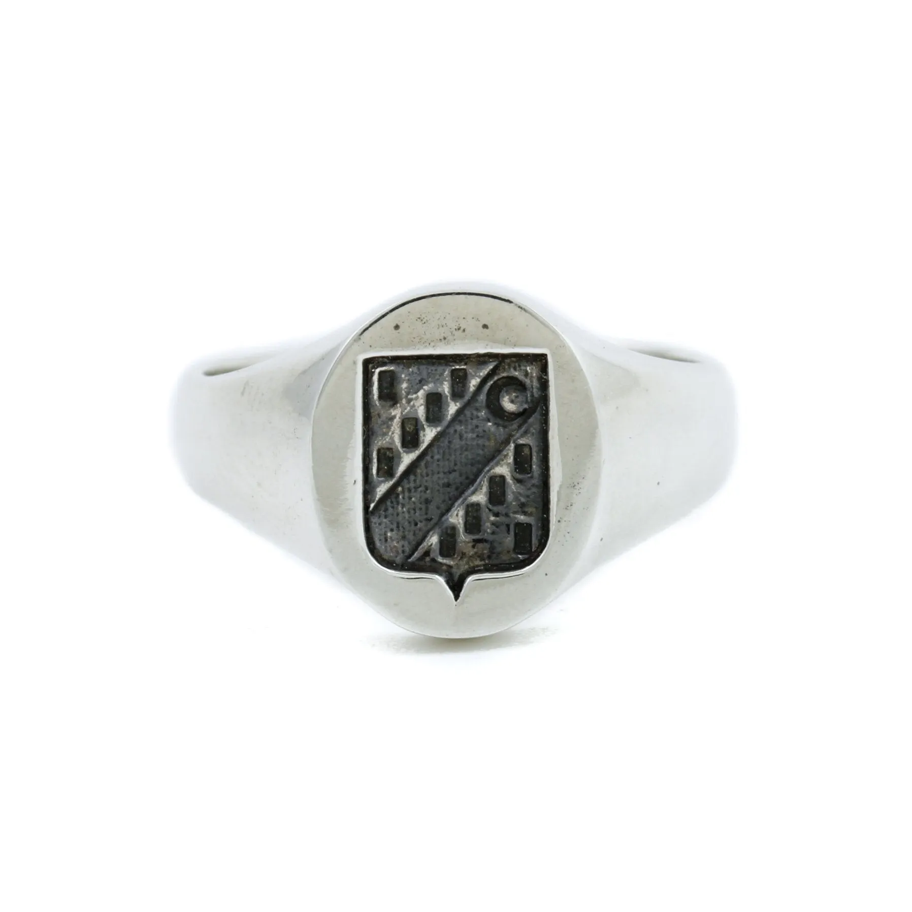 Silver "Moon" Wax Seal Crest Signet Ring