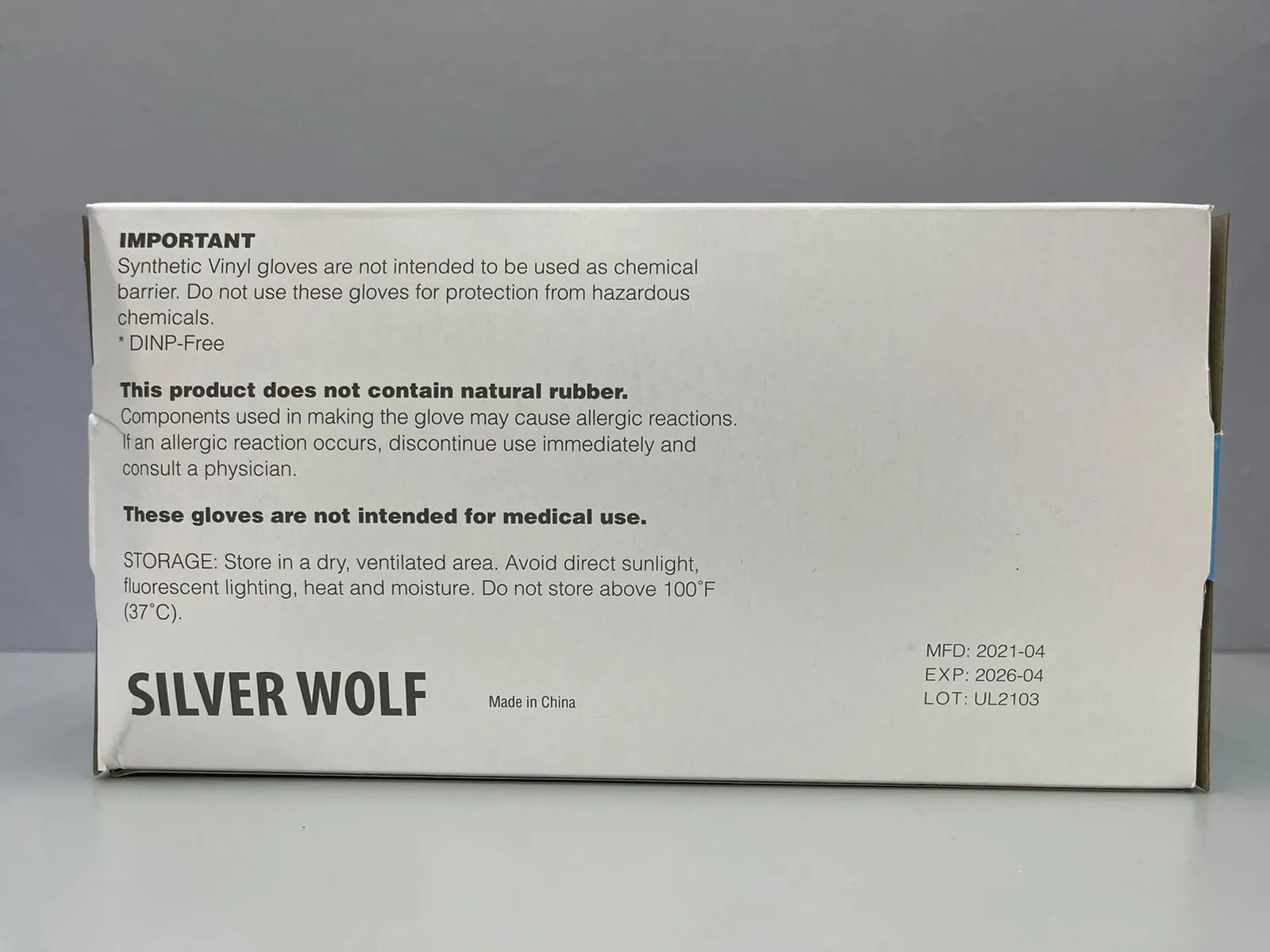 Silver Wolf Blue Vitrile Gloves (Vinly/Nitrile Blend) per box | Model : GLOVE-SW