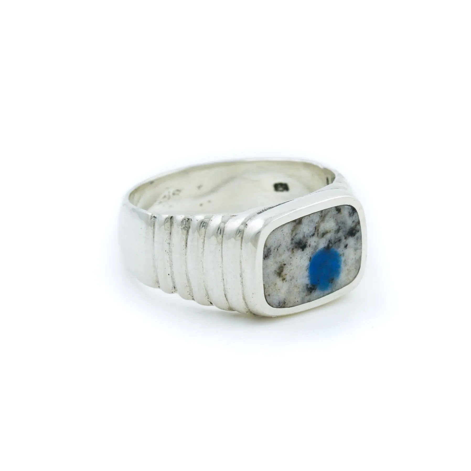 Silver x Sodalite Ridged Cushion Inlay