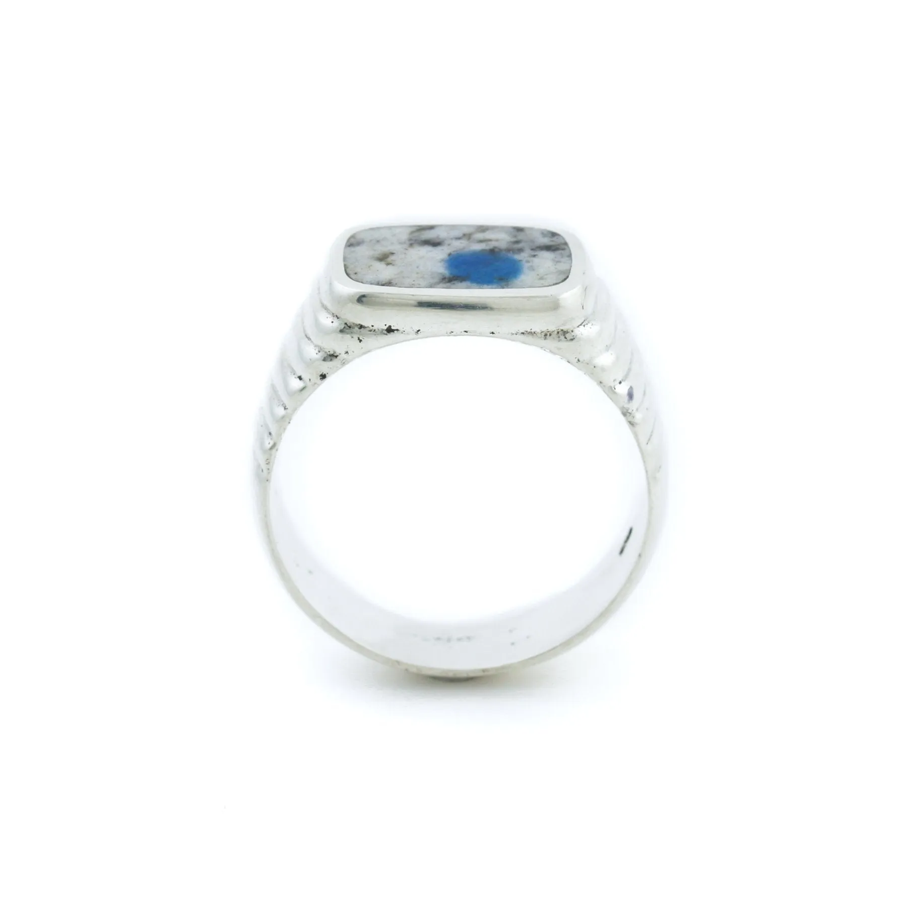 Silver x Sodalite Ridged Cushion Inlay