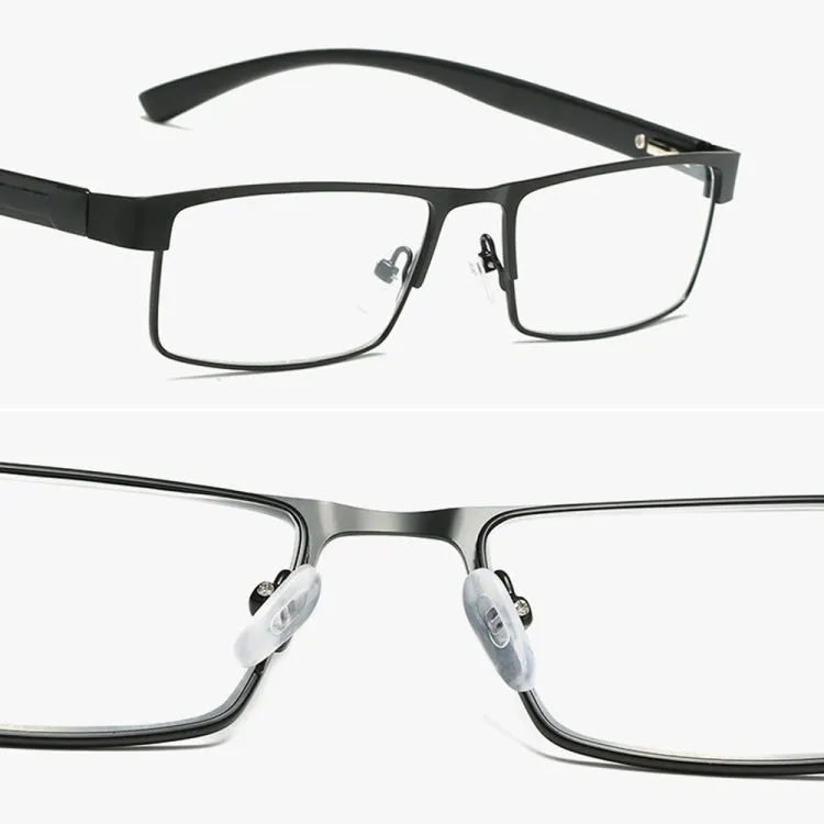Simple Matel Frame Reading Glasses Hyperopia Eyeglasses  1.00D(Matte Black)