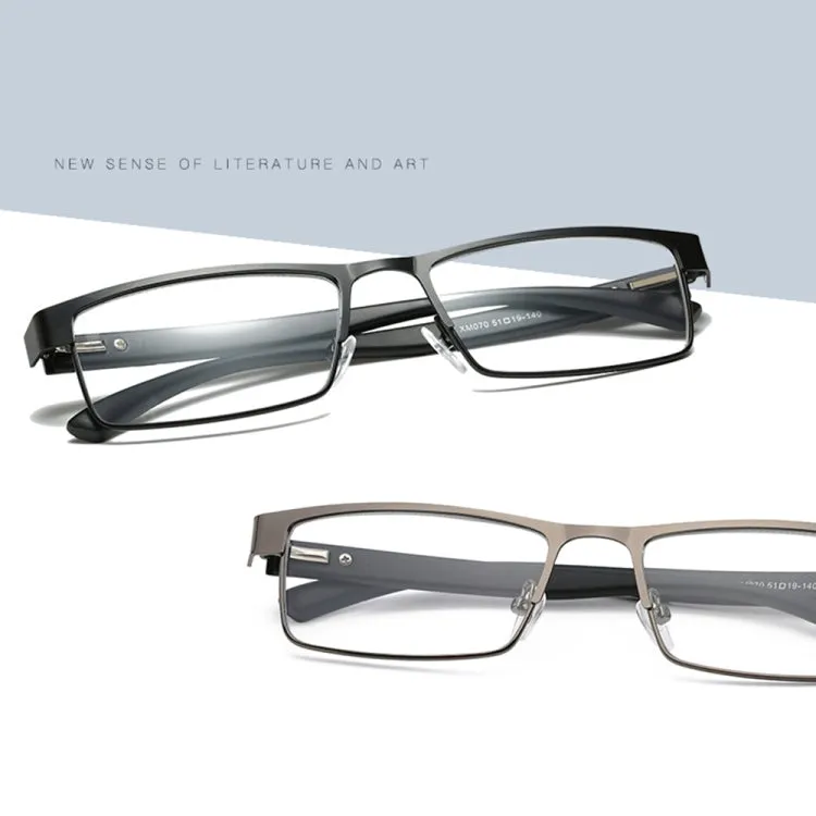 Simple Matel Frame Reading Glasses Hyperopia Eyeglasses  1.00D(Matte Black)