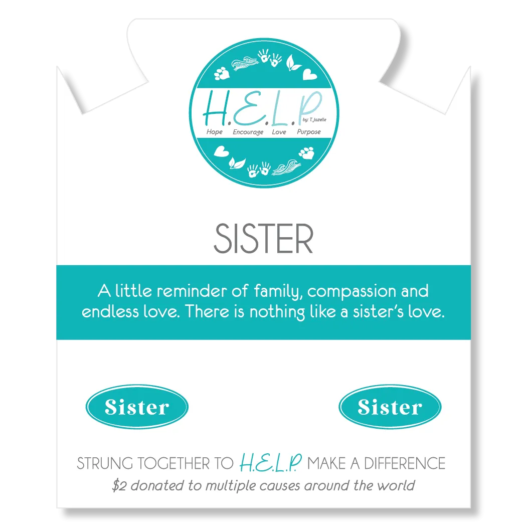 Sister Charm with Blue Opal Jade Charity Bracelet