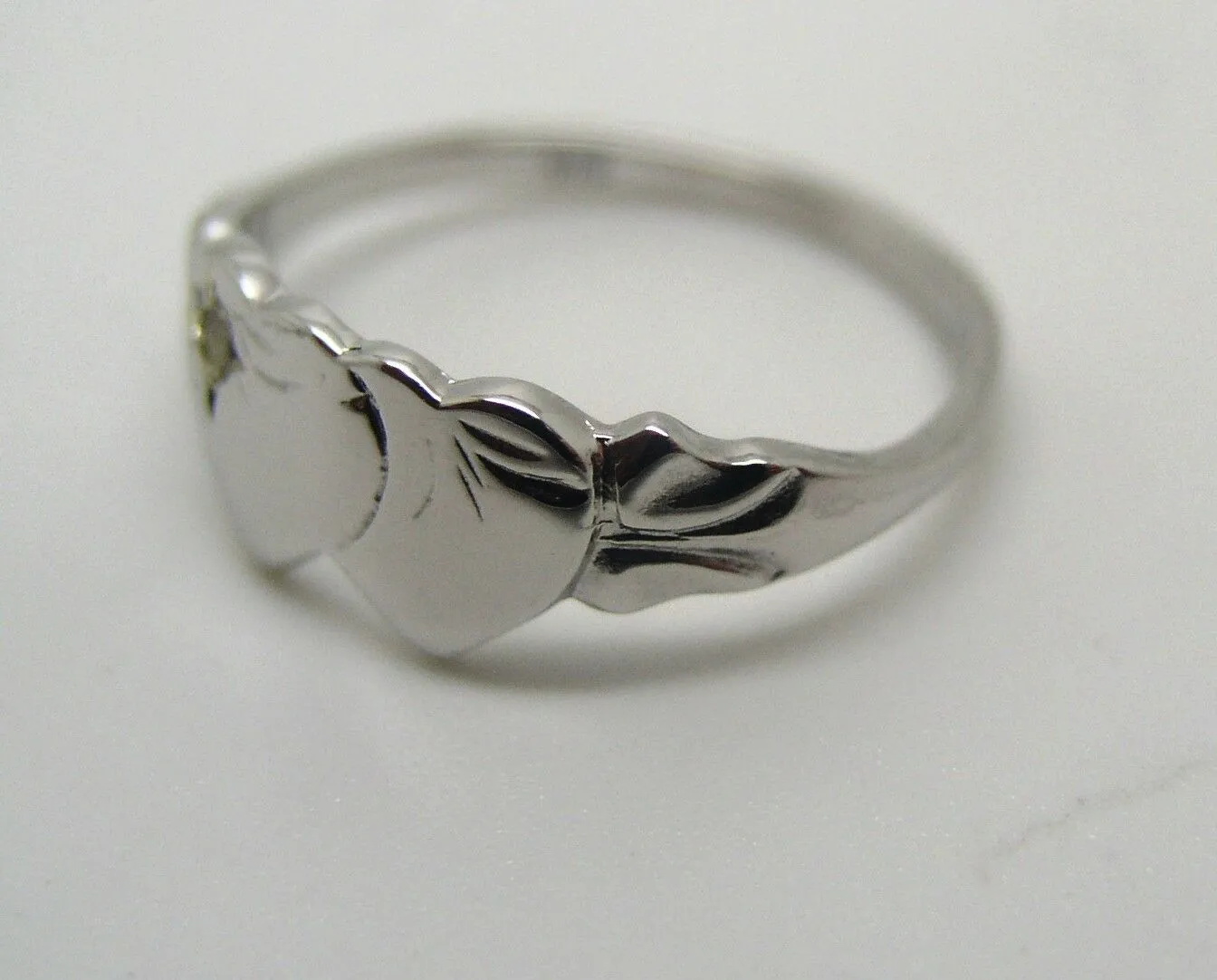 Size N Genuine Solid New 9ct 9kt Yellow, Rose or White Gold Diamond Double Heart Signet Ring
