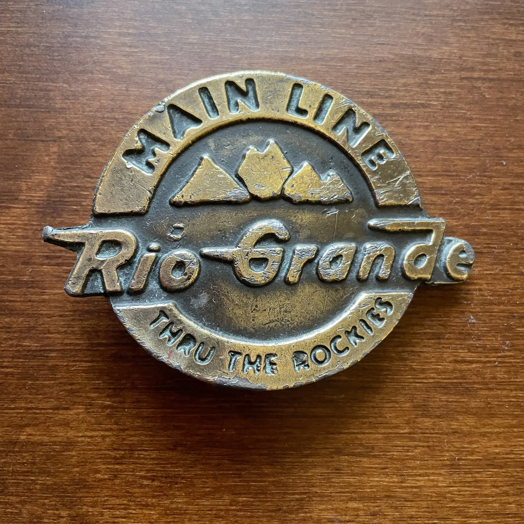 SOLD Vintage Rio Grande Main Line Thru the Rockies Belt Buckle, 133.3G