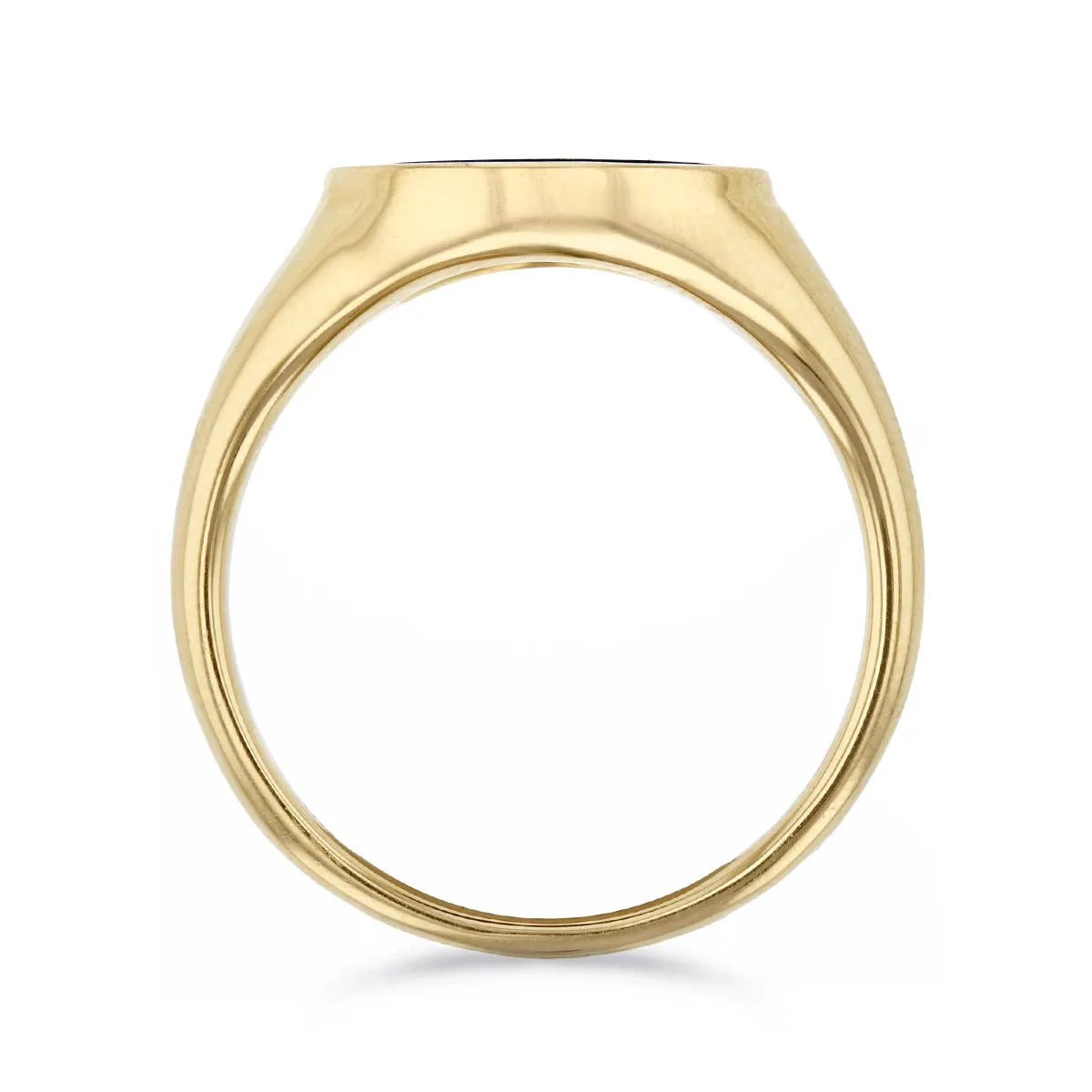 Soleil Collection Round Lapis Signet Ring | 9K Yellow Gold