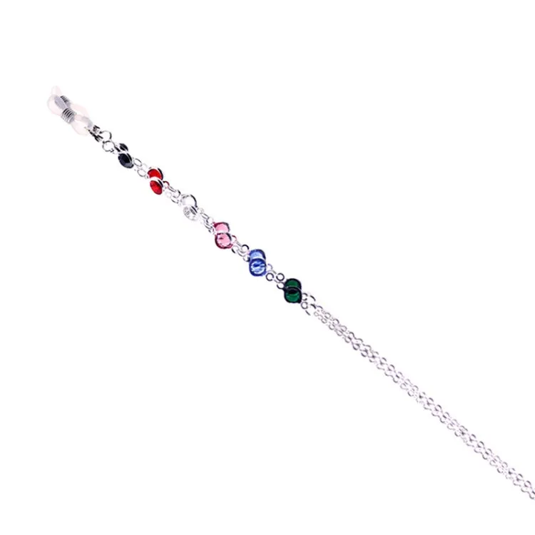 Star Style Stained Glass Presbyopic Myopic Eyeglasses Chain(Silver)