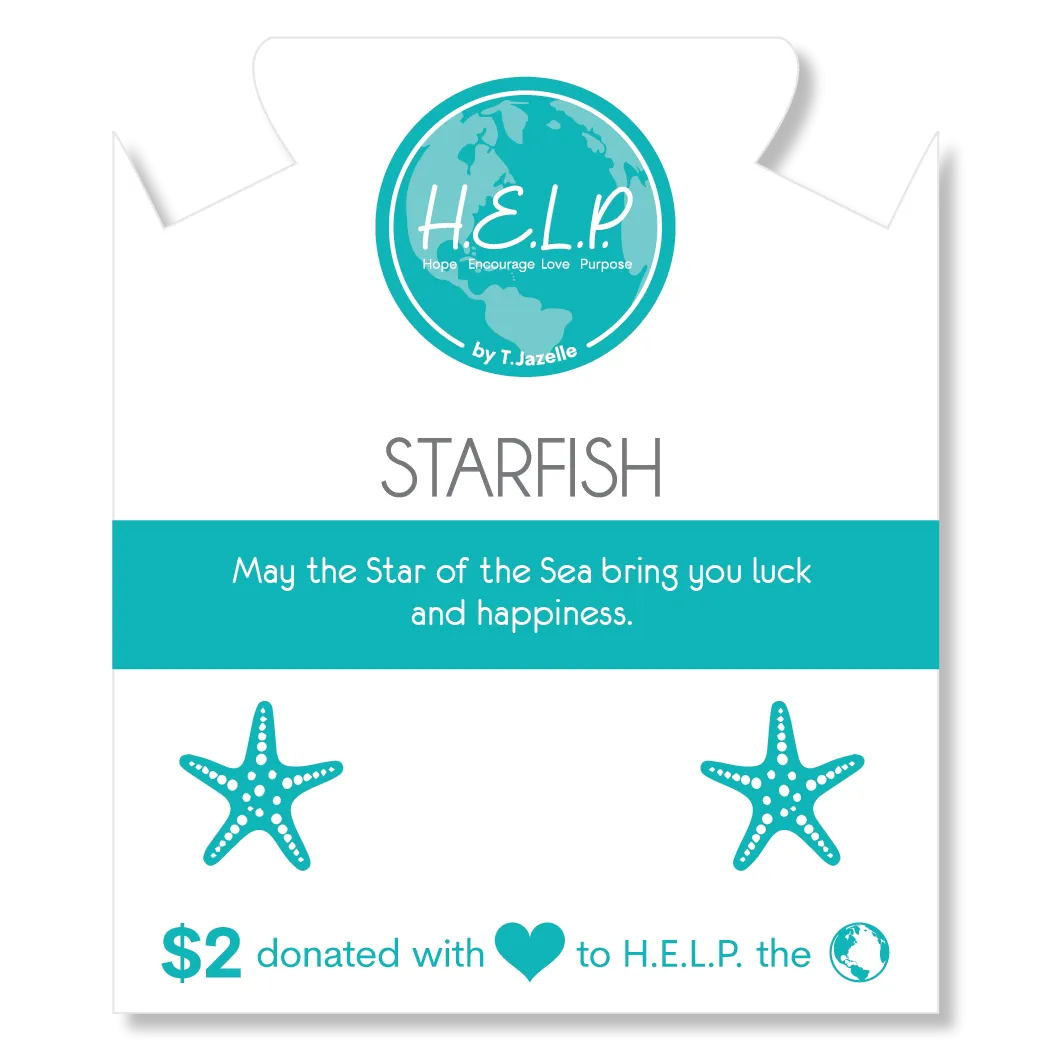 Starfish Cutout Charm with Blue Opal Jade Charity Bracelet