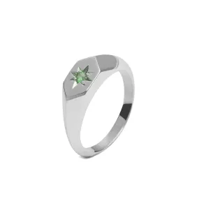 Starlight Alexandrite Birthstone Signet Ring