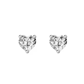 Sterling Silver Earrings for Women Stone Heart Stud Earrings 7x8 Mm
