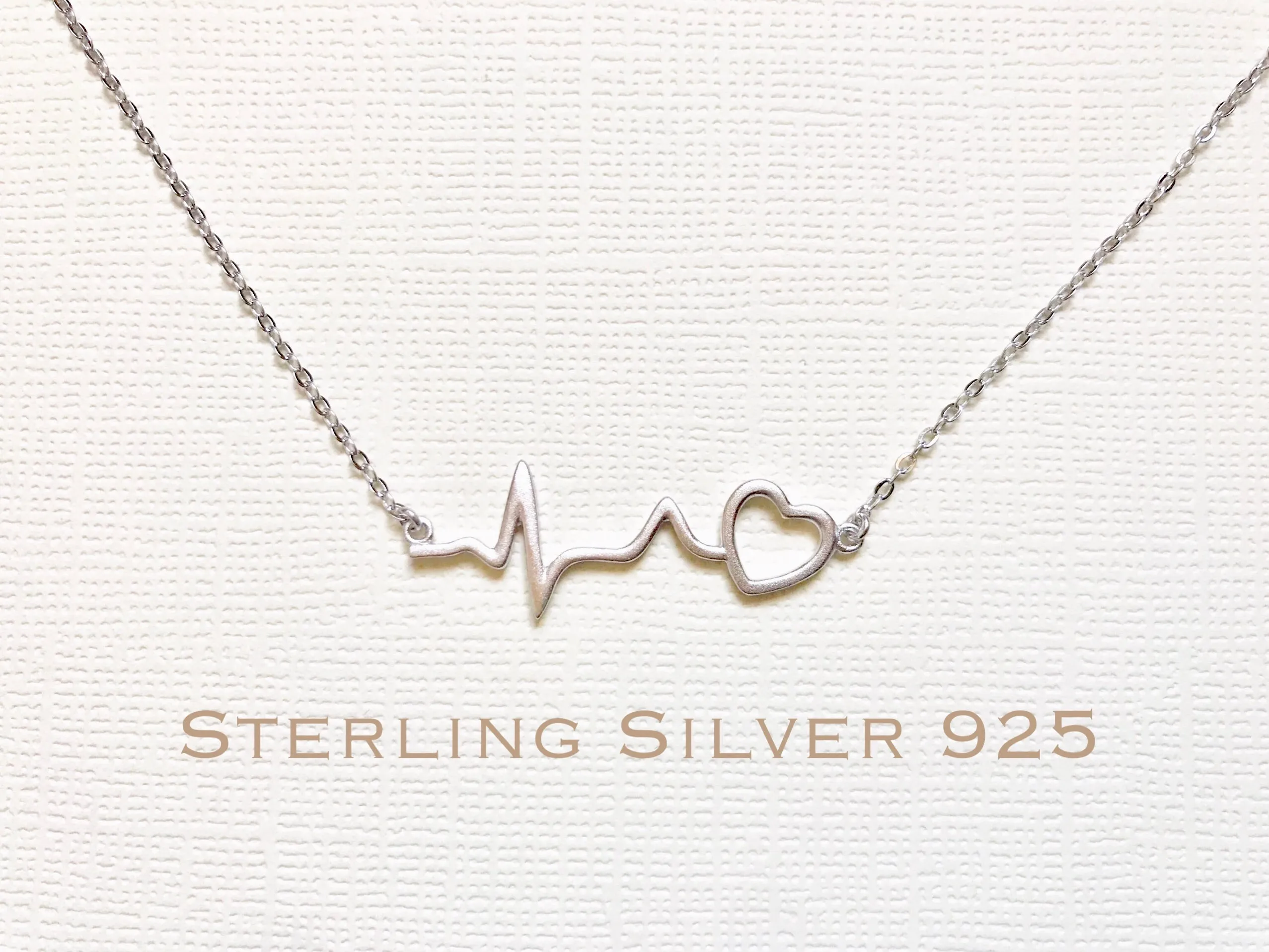 Sterling Silver heartbeat necklace, heartbeat necklace, EKG necklace