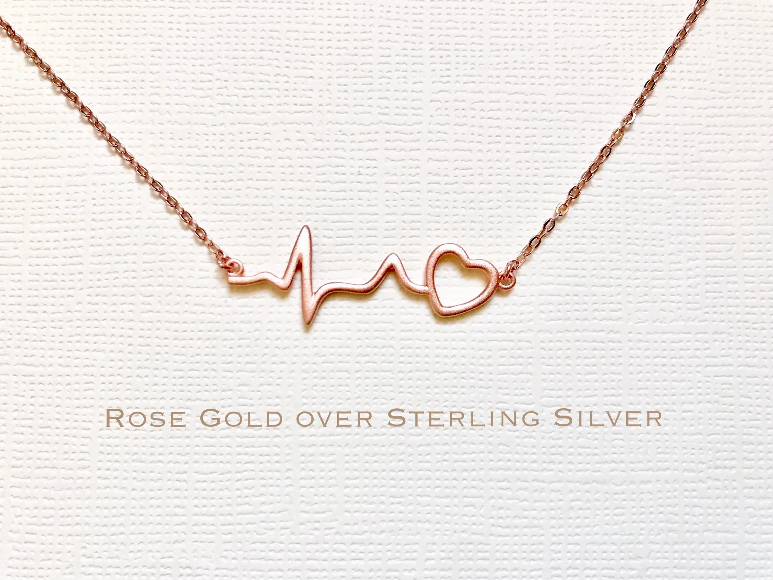 Sterling Silver heartbeat necklace, heartbeat necklace, EKG necklace