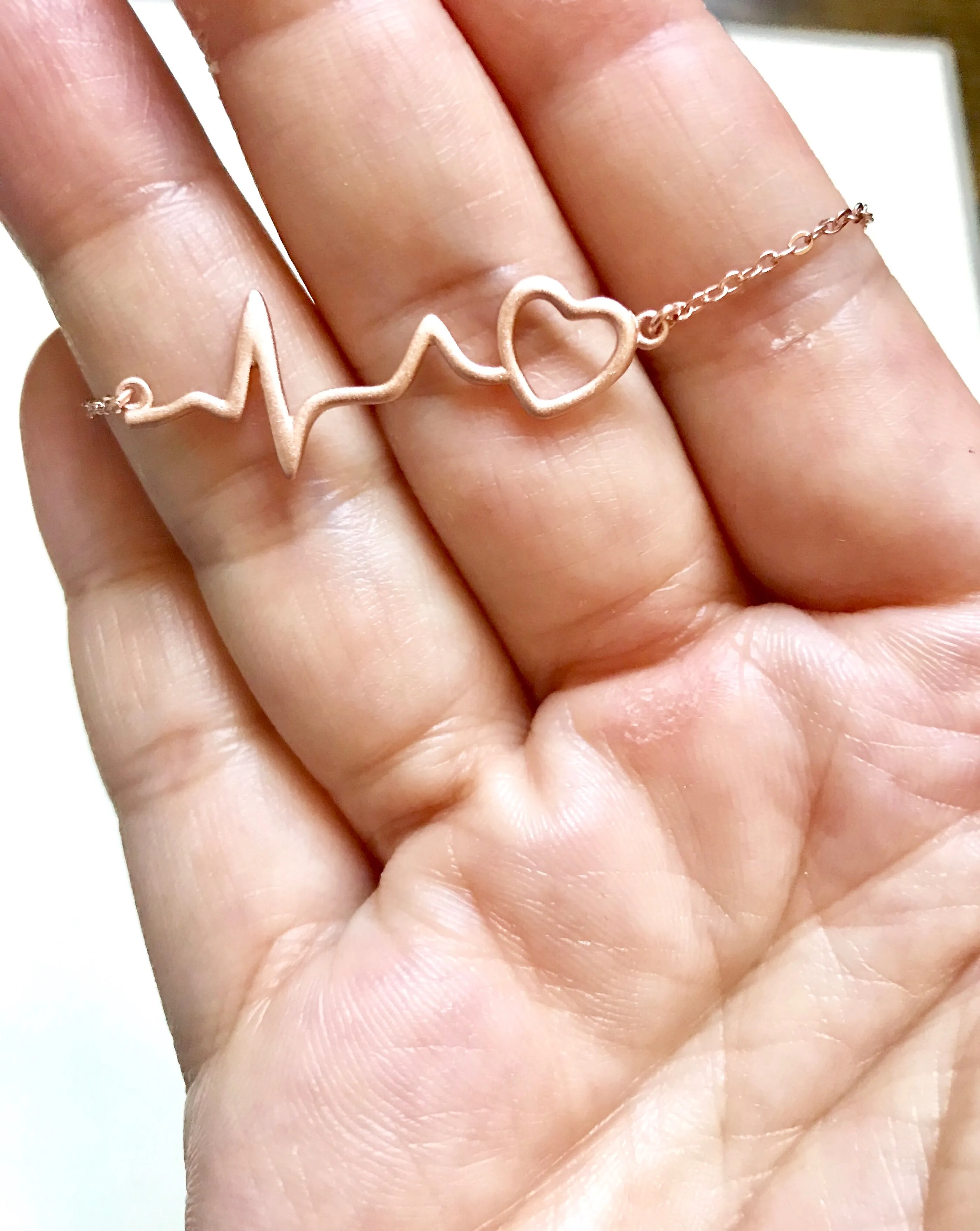 Sterling Silver heartbeat necklace, heartbeat necklace, EKG necklace
