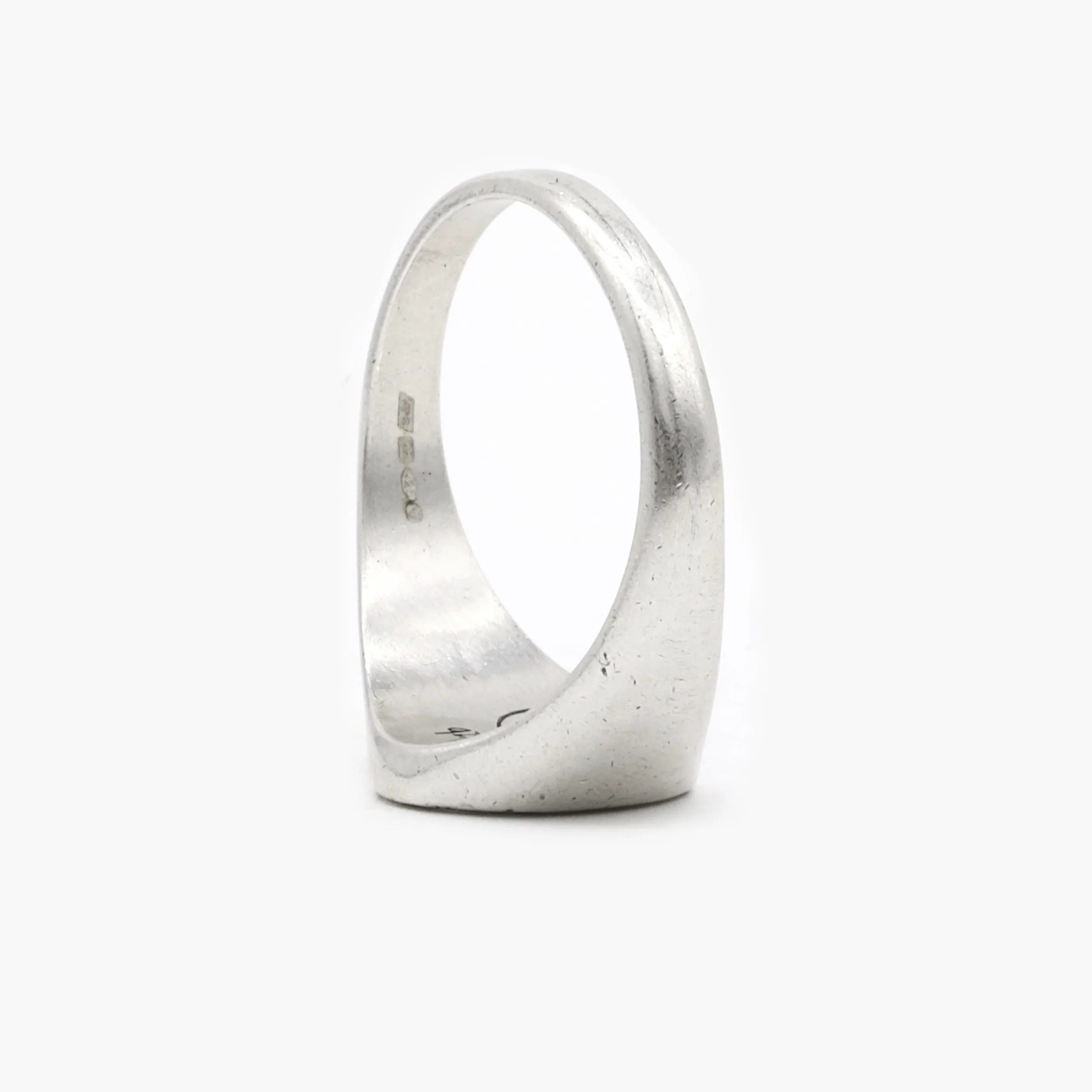 Sterling Silver Oval Signet Ring With Tiger Eye Stone