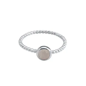 Sterling Silver Rose Quartz Stackable Ring