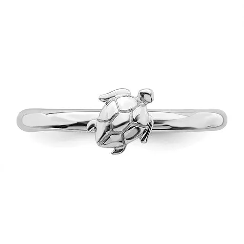 Sterling Silver Stackable Expressions Turtle Ring