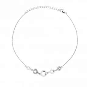 Sterling Silver White Topaz Balance Bracelet DL649