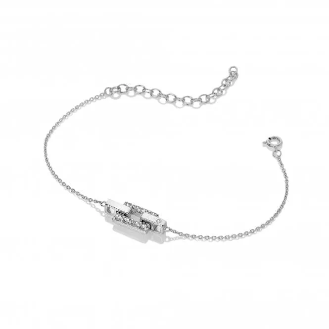 Sterling Silver White Topaz Echo Bracelet DL648