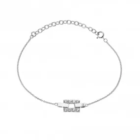 Sterling Silver White Topaz Echo Bracelet DL648