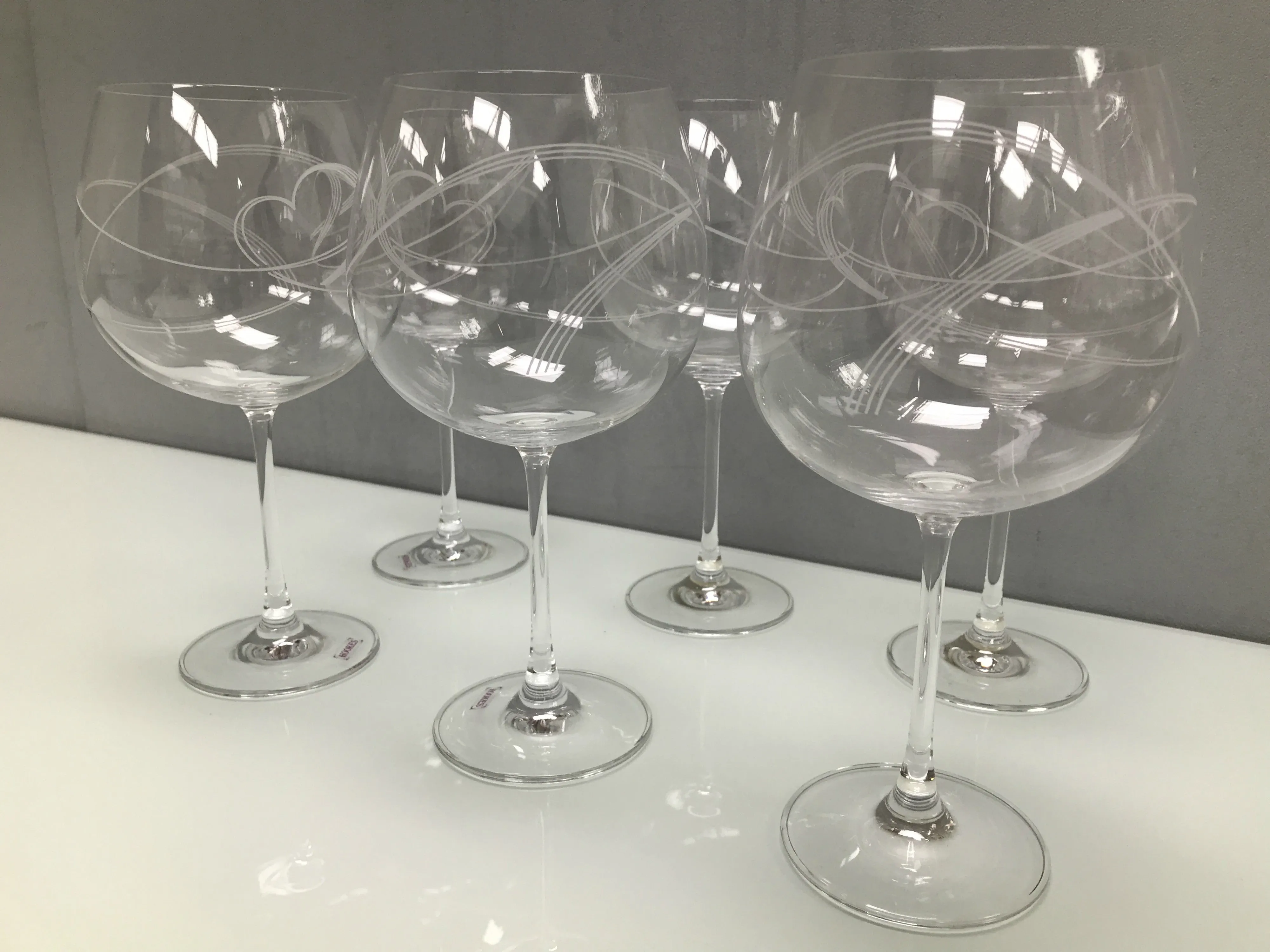 Swirl Heart Gin Glasses - Set of 6