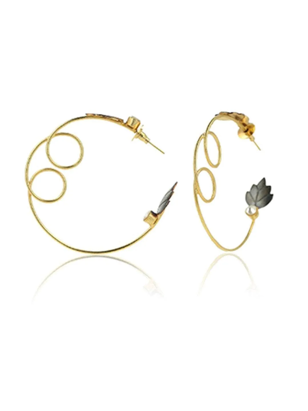 Swirl Leaf Hoop Earring