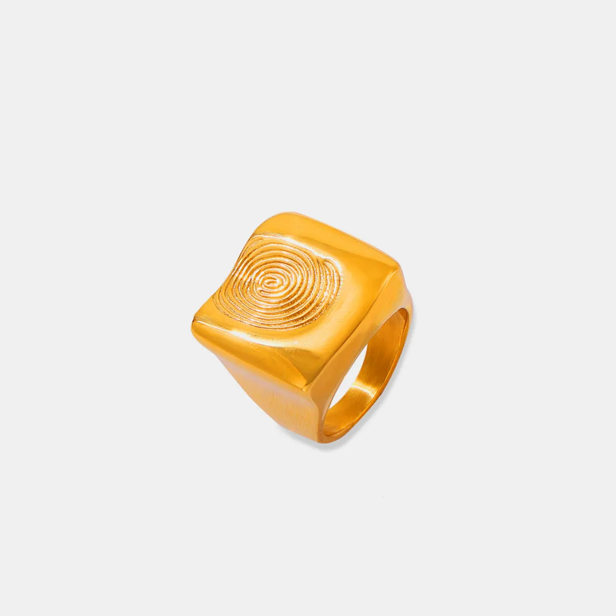 TEEK - Titanium Steel Fingerprint Signet Ring