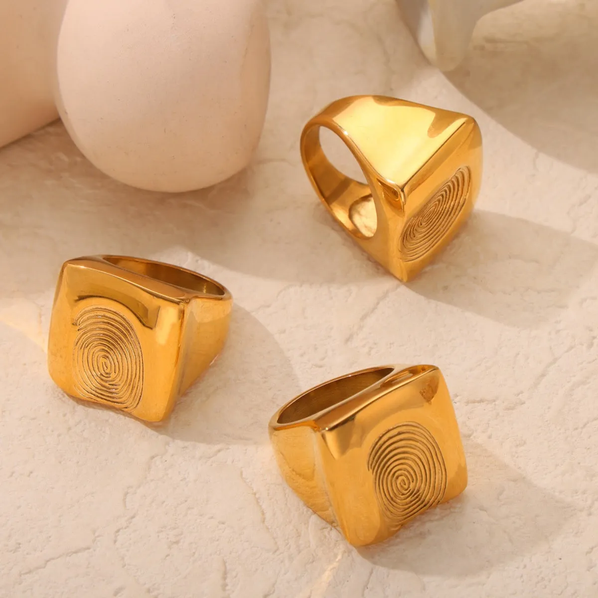TEEK - Titanium Steel Fingerprint Signet Ring