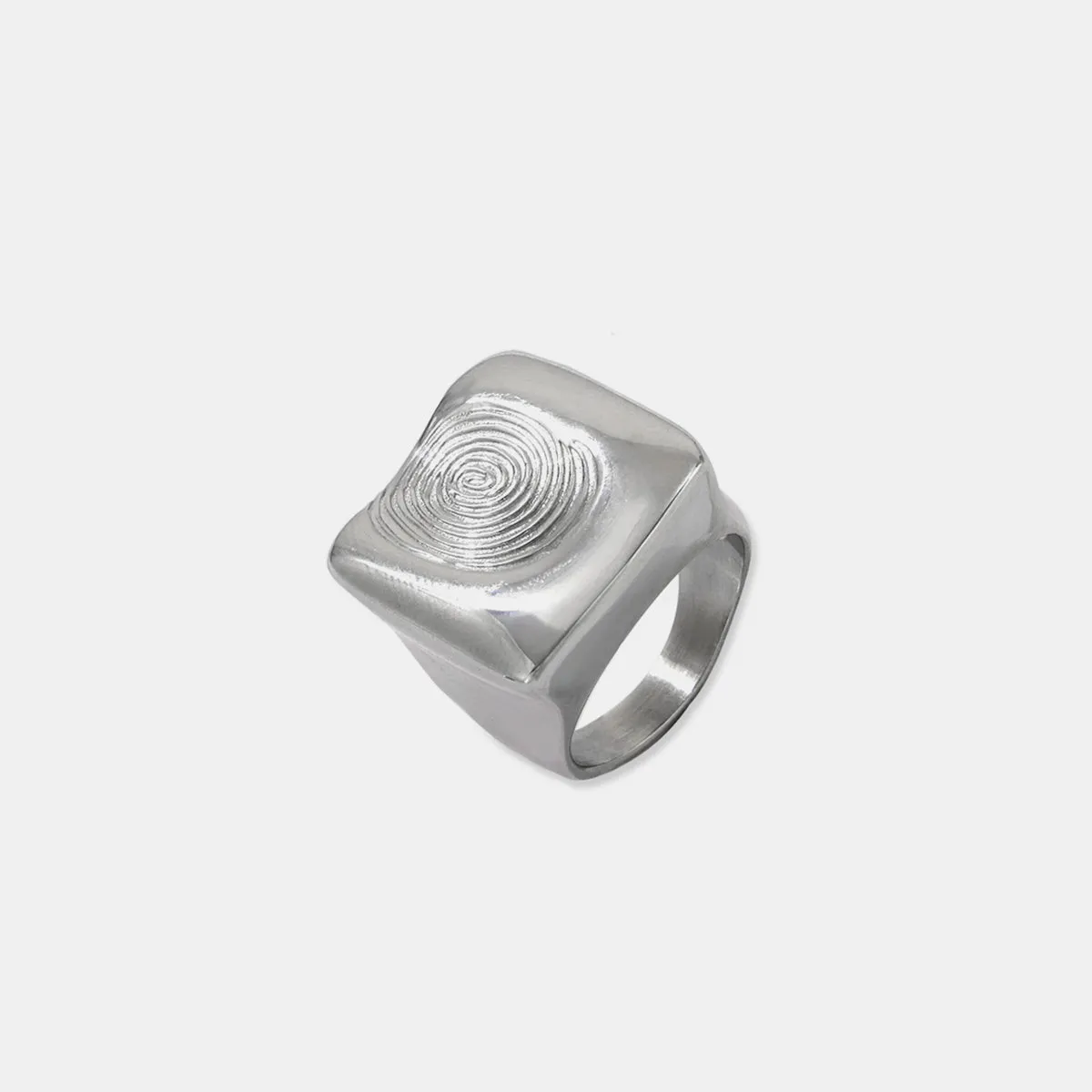 TEEK - Titanium Steel Fingerprint Signet Ring