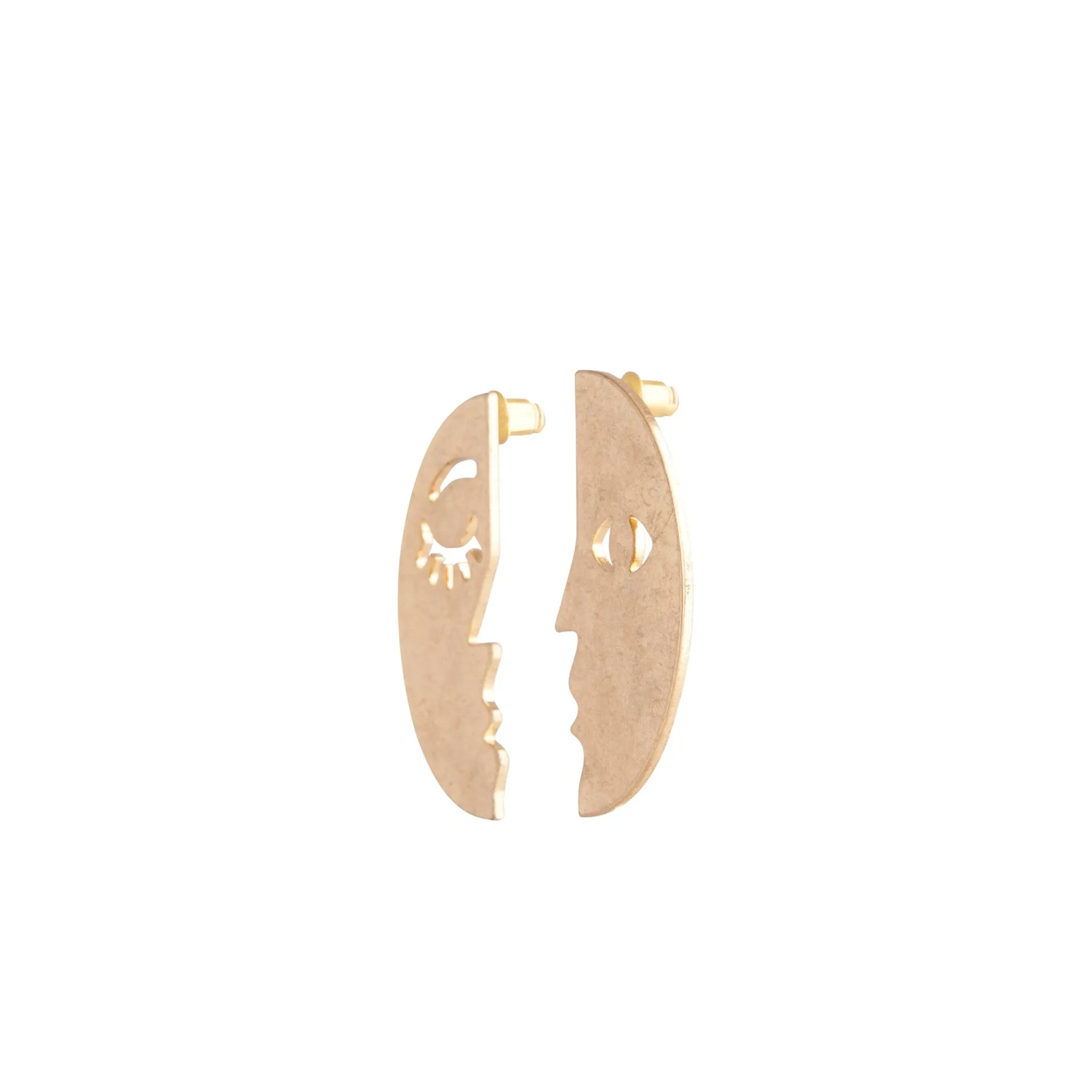 Textured Gold Mis Matched Face Studs