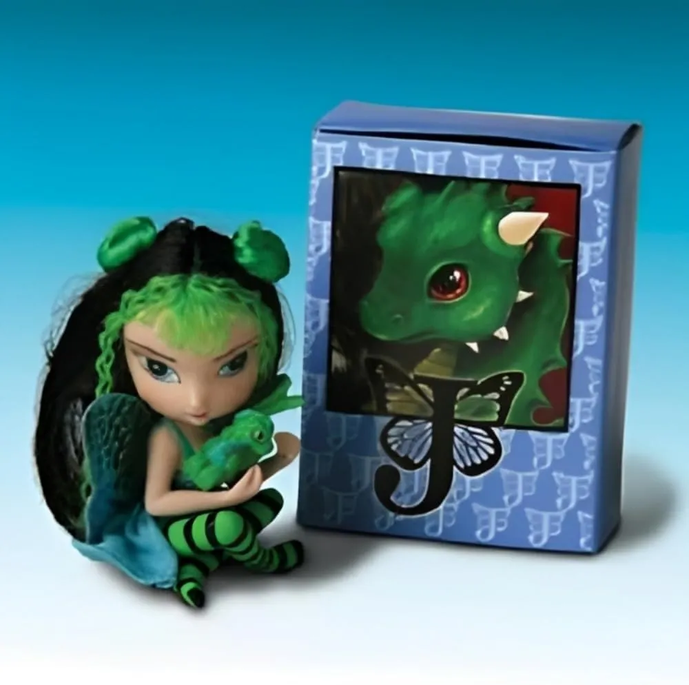 The Ashton-Drake Galleries The Dragonling Darlings Matchbox Collection Issue #5: "Opal" Handcrafted Resin Figure with Fire Fairy Wings & Glitter Accents by Jasmine Becket-Griffith 3-Inches