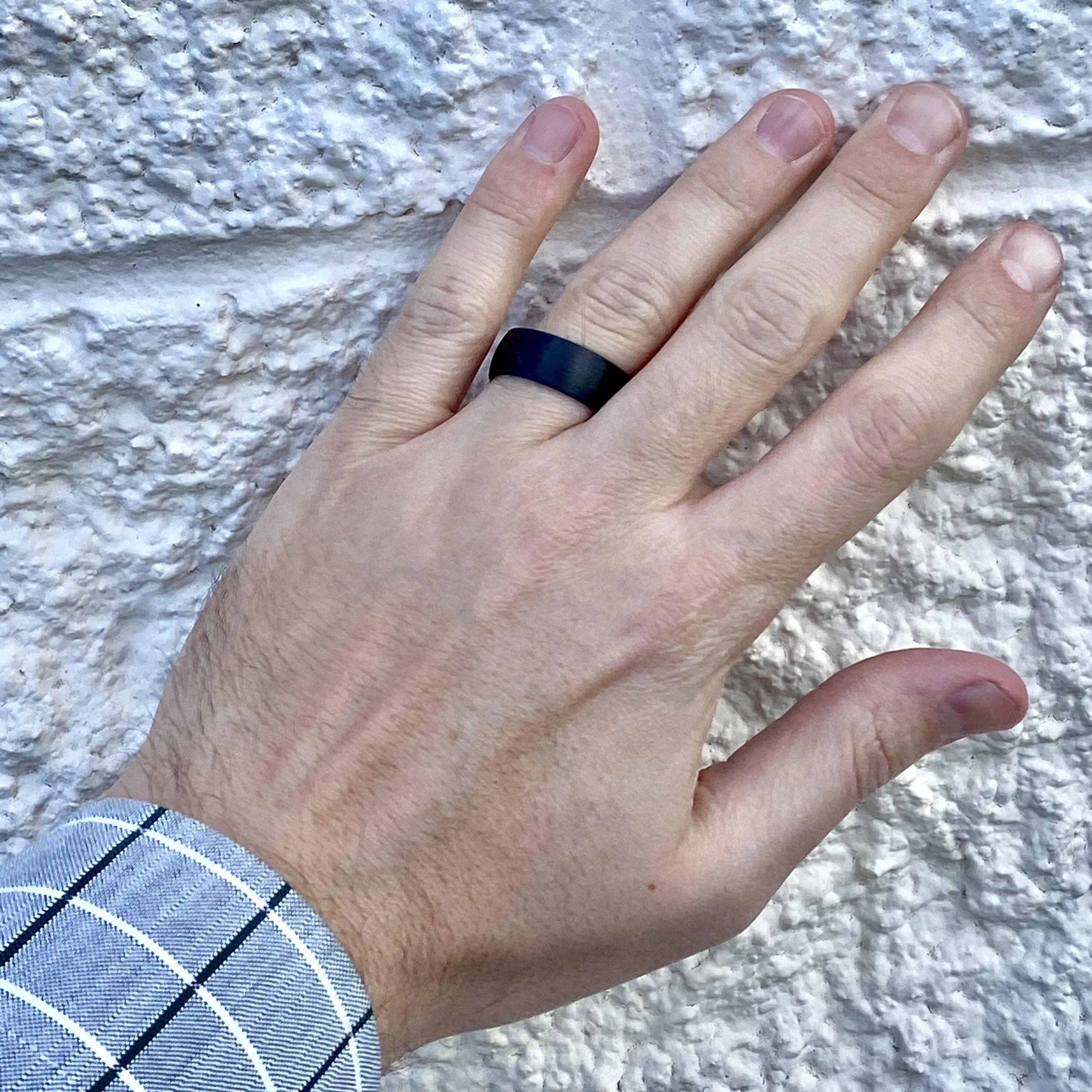“The Machinist” 8mm Black Pure Carbon Fiber Ring