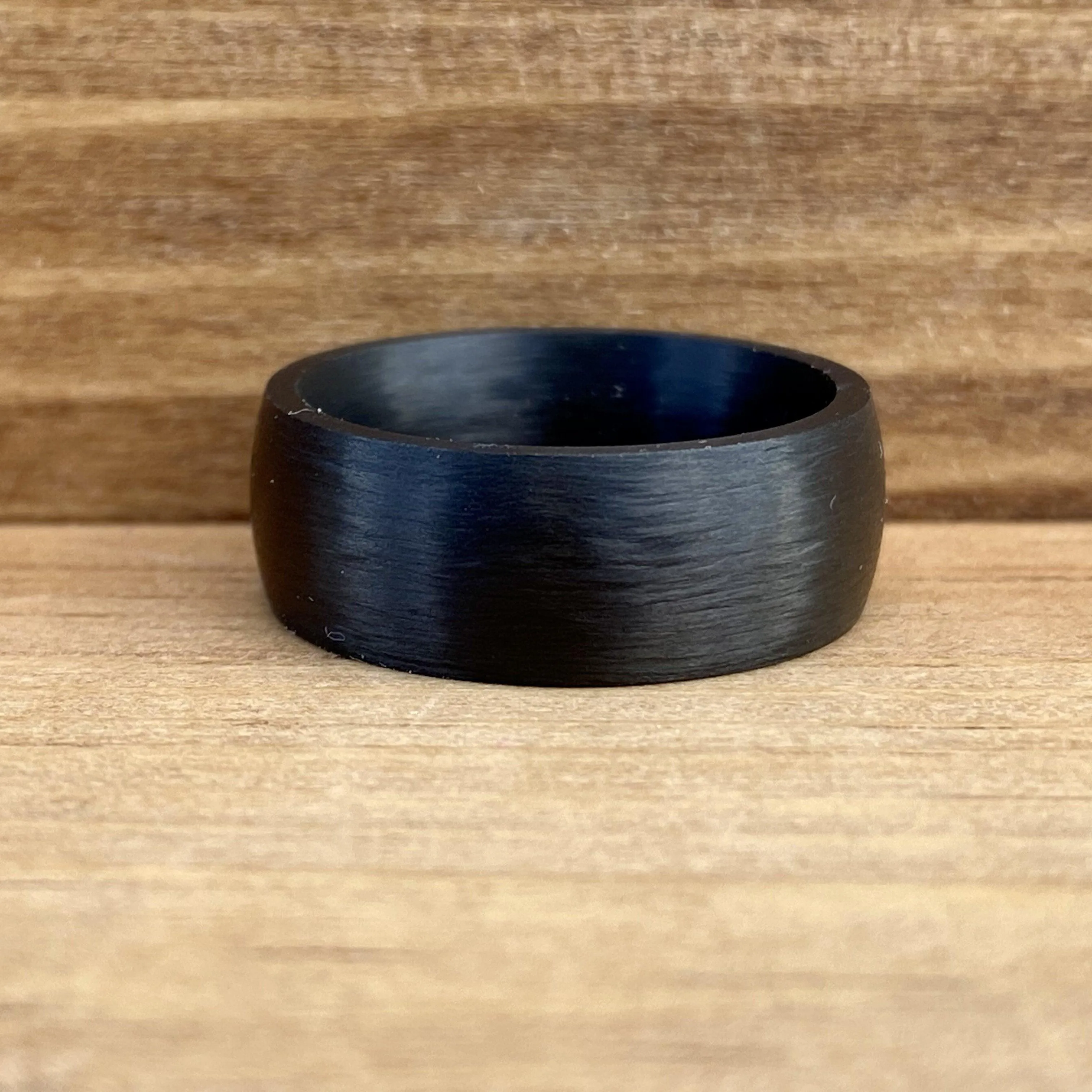 “The Machinist” 8mm Black Pure Carbon Fiber Ring