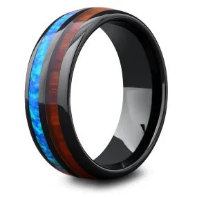 The Opal Wooden Barrel Ring