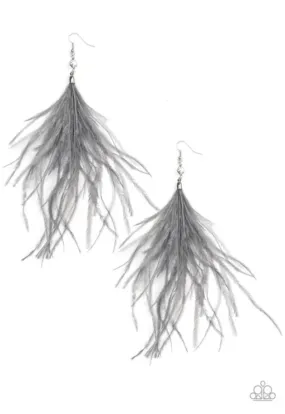 The SHOWGIRL Next Door Silver Earrings - Paparazzi Accessories