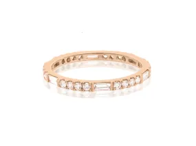 Thin Horizon Line Diamond Rose Gold Band