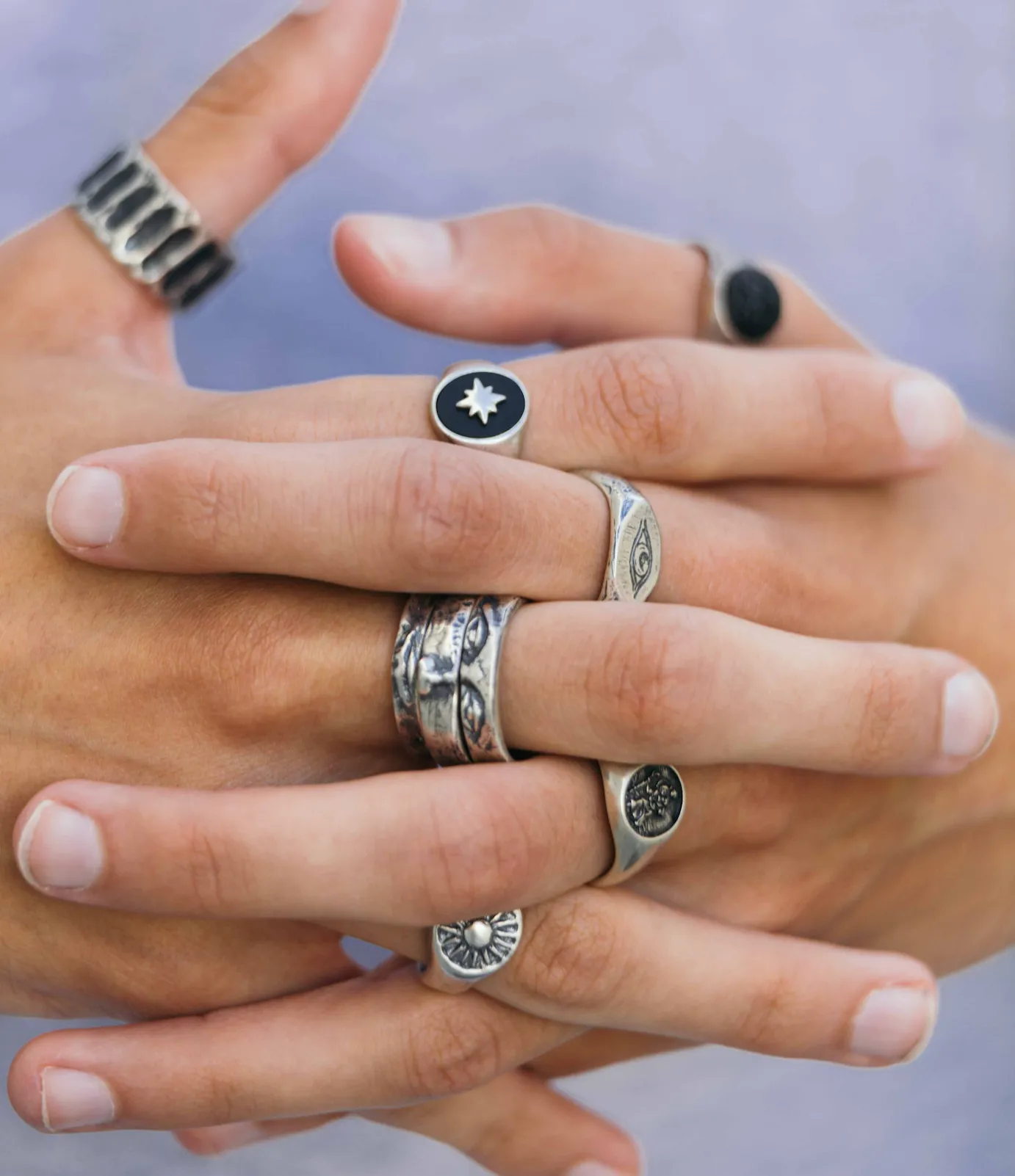 Thin Signet Ring With Engraved Evil Eye