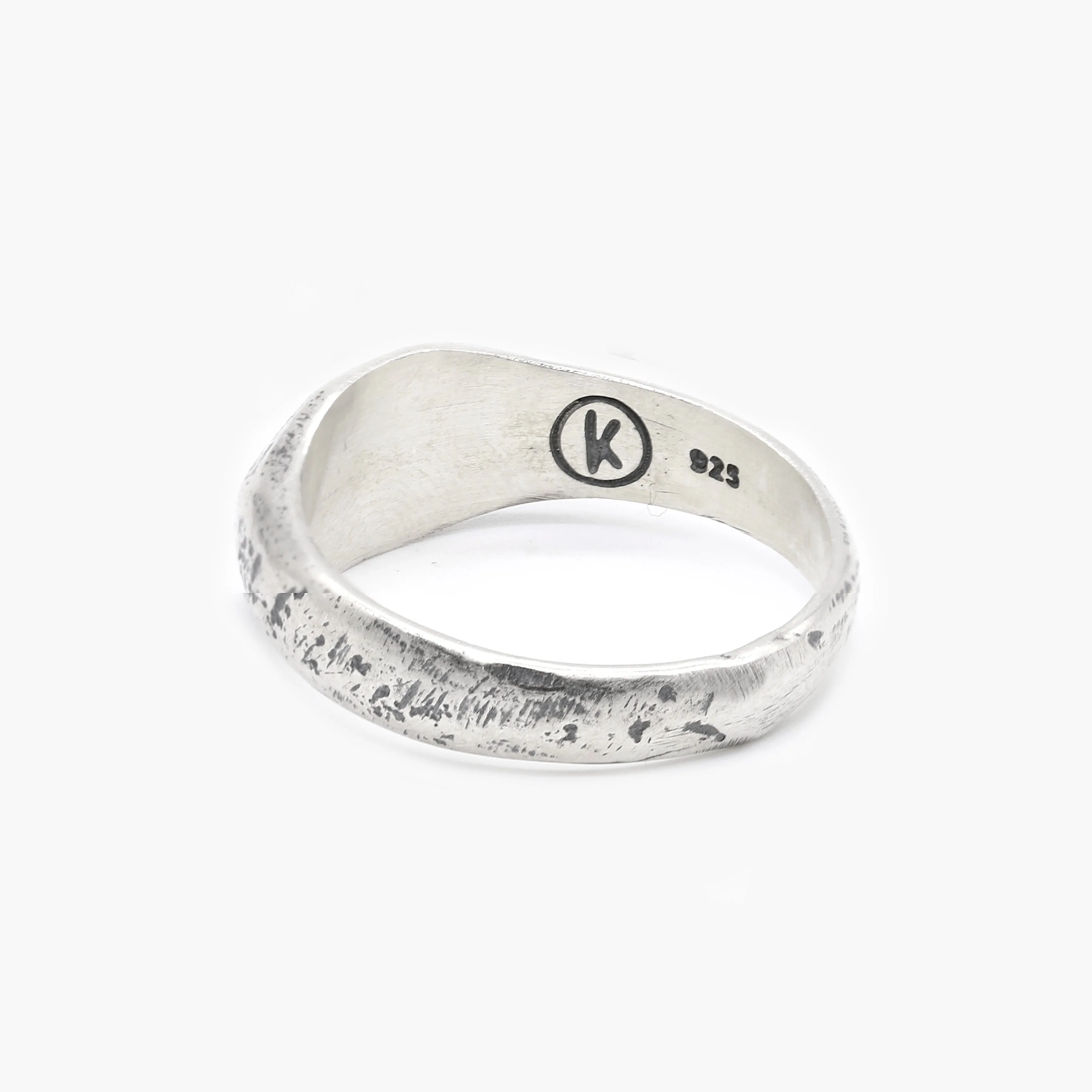 Thin Signet Ring With Engraved Evil Eye