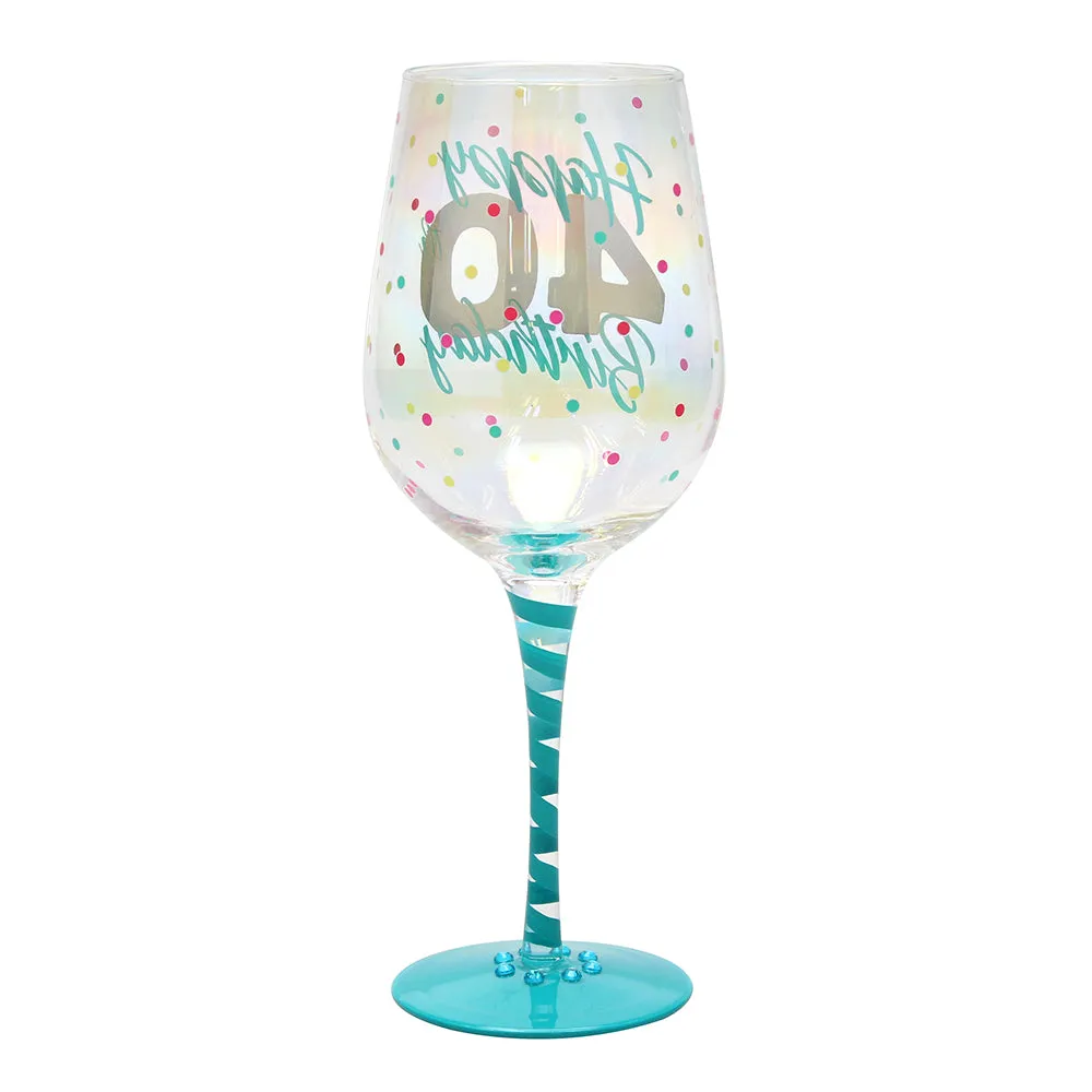 Top Shelf Decorative 40th Birthday Wine Glass (WS)