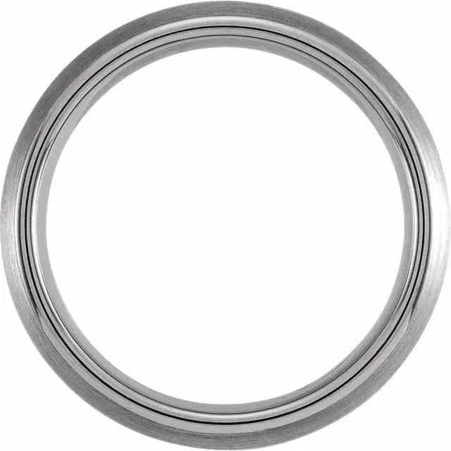 Tungsten & 18K Yellow Gold PVD 6 mm Domed Band