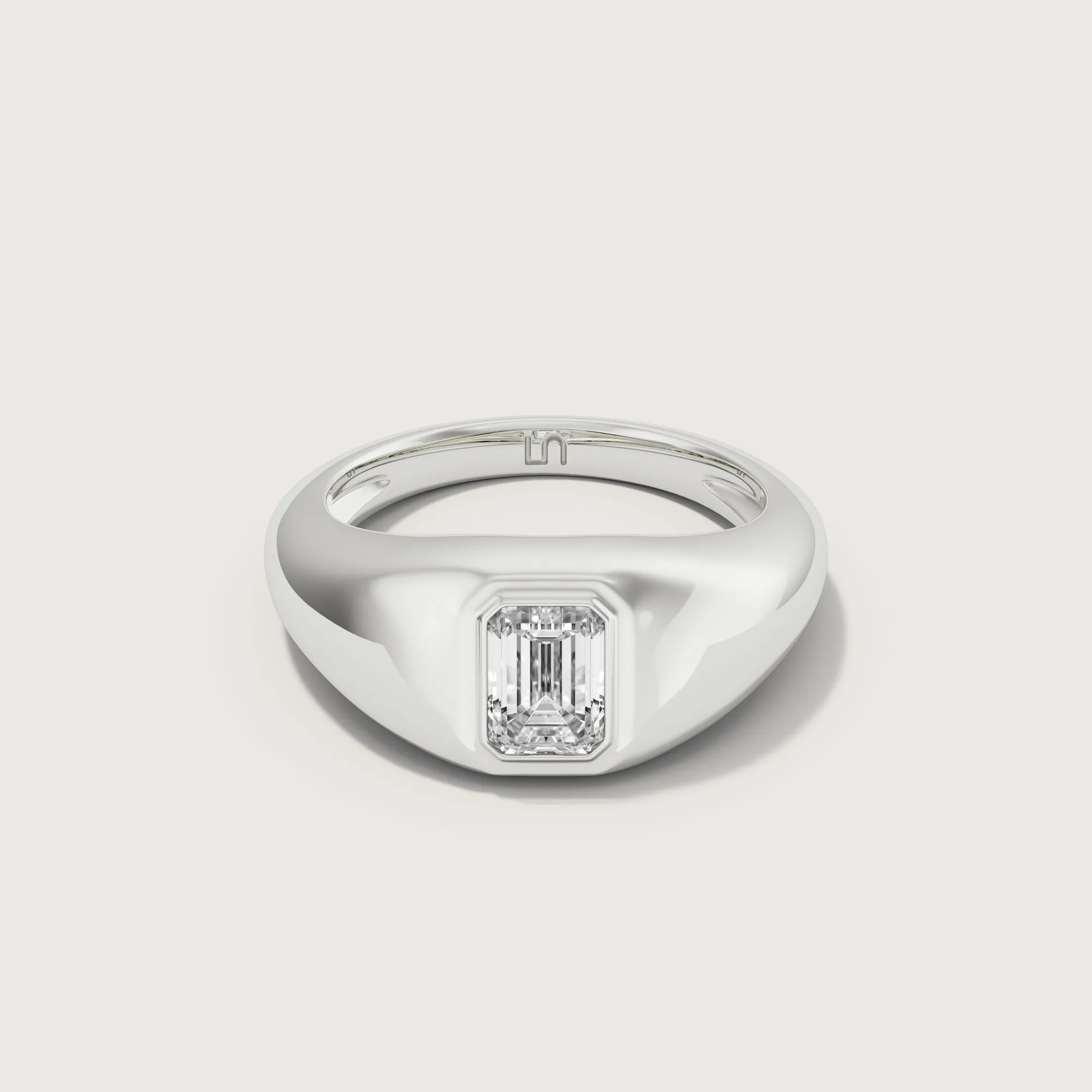 Unicus Diamond Signet Ring Emerald