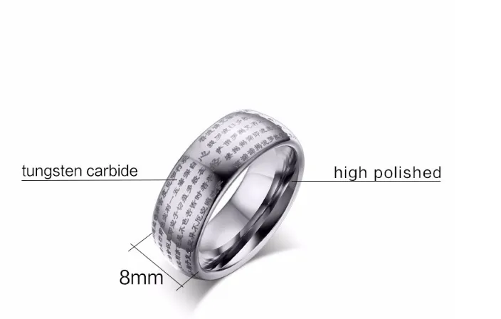 Unique Men Women Dome Rings Chinese Wedding Tungsten Carbide Ideal Gift