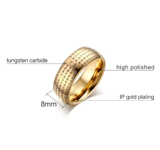 Unique Men Women Dome Rings Chinese Wedding Tungsten Carbide Ideal Gift
